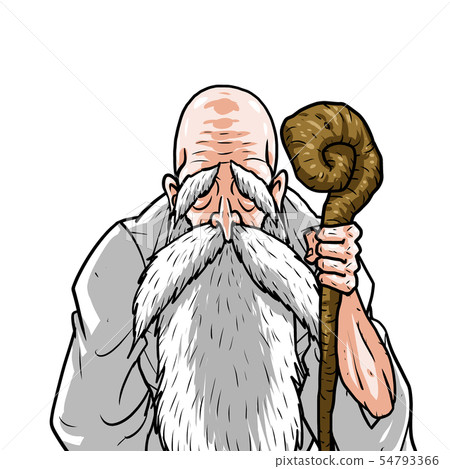 White kimono left cane right back hand 54793366