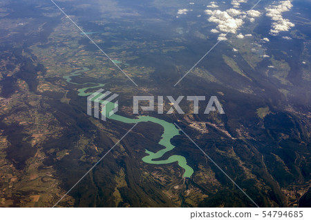 Vouglans lake aerial view panorama Vouglans lake aerial view panorama 54794685