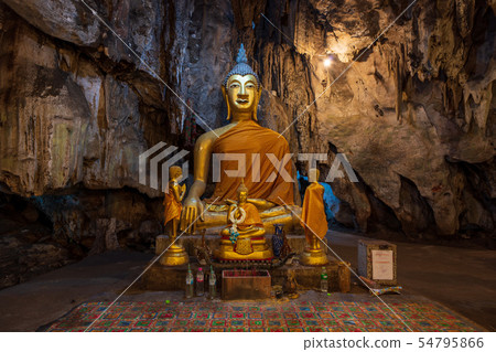 Buddha statue in Wat Tham Khao Pun temple in Kanchanaburi, Thailand Buddha statue in Wat Tham Khao Pun temple in Kanchanaburi, Thailand 54795866