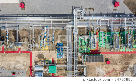 Aerial top view natural gas pipeline, gas 54795993
