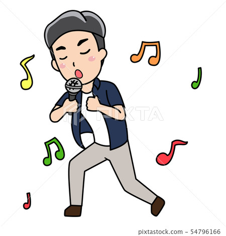 一個男人在卡拉OK唱歌 一個男人在卡拉OK唱歌 54796166