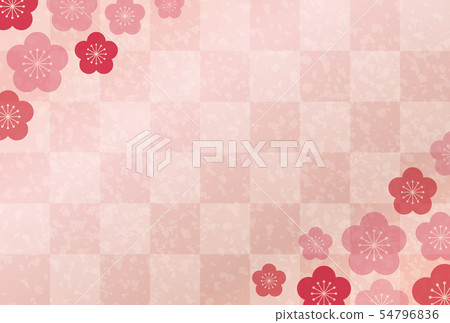 New Year's card template with Japanese pattern background 54796836