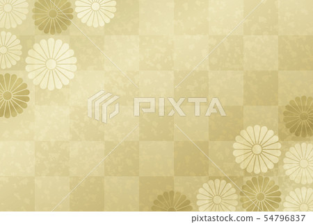 New Year's card template with Japanese pattern background 54796837