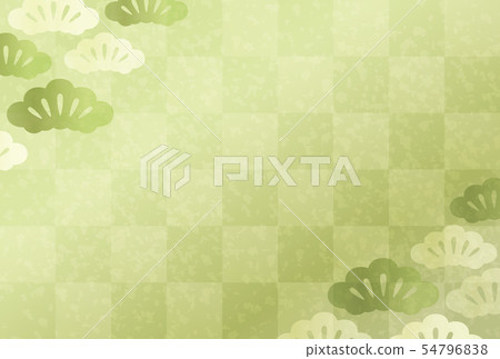 New Year's card template with Japanese pattern background 54796838