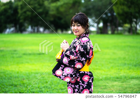 A woman in a yukata 54796847