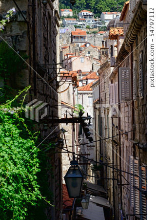 A small street of Dubrovnik with stairs A small street of Dubrovnik with stairs 54797112