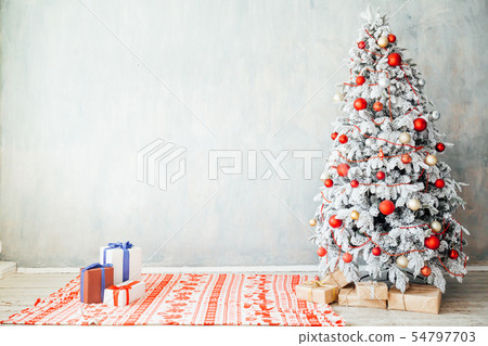 Merry Christmas gifts Interior white room holidays new year tree 54797703