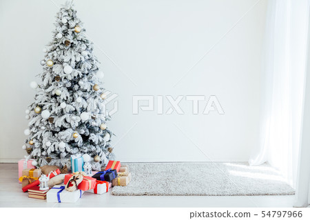 White Christmas Tree New Year presents holiday White Christmas Tree New Year presents holiday 54797966