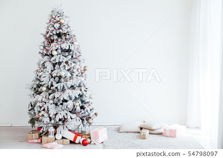 White Christmas Tree New Year presents holiday White Christmas Tree New Year presents holiday 54798097