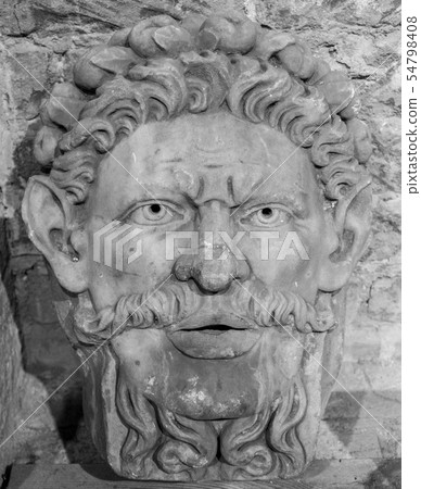 The ancient marble portrait of man with beard The ancient marble portrait of man with beard 54798408
