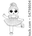 Line art baby dolls character. Cute outline baby doll isolated on white background. Perfect for 54798604
