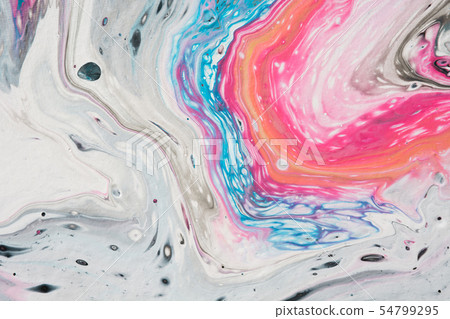Fluid art. Abstract colorful white and pink liquid Fluid art. Abstract colorful white and pink liquid 54799295