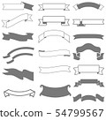 A collection of banners with ribbons in gray and green color. 54799567