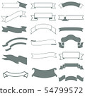A collection of banners with ribbons in gray and green color. 54799572