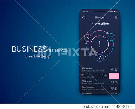 Vector graphics mobile infographics with three options. Template for creating mobile applications 54800156