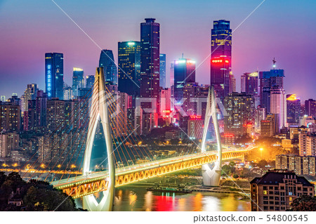 Night view of the famous Dongshuimen bridge Night view of the famous Dongshuimen bridge 54800545