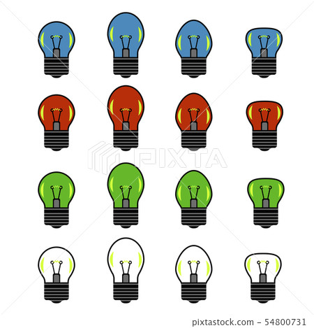 Set of Colored Bulb Isolated on White Backround 54800731