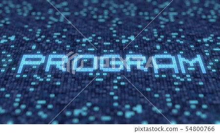 PROGRAM word being made with flashing symbols... - Stock Illustration ...