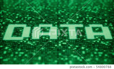 Flashing hexadecimal symbols on a green computer screen compose DATA word. 3D rendering Flashing hexadecimal symbols on a green computer screen compose DATA word. 3D rendering 54800788