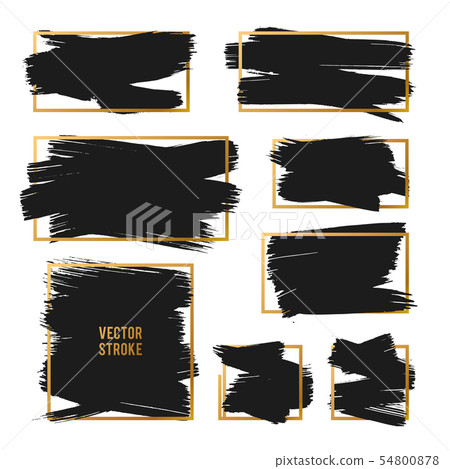 Vector Strokes. Abstract Backhground Set. Black Vector Strokes. Abstract Backhground Set. Black 54800878