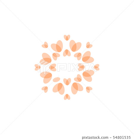 Beauty of nature icon. Butterfly wings shaped rose petals. Concept design for spa and organic Beauty of nature icon. Butterfly wings shaped rose petals. Concept design for spa and organic 54801535