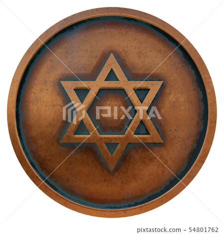 Judaism symbol star of david on the copper metal Judaism symbol star of david on the copper metal 54801762