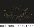 Gold Fireworks drawn by lines. 54801787