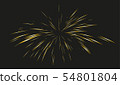 Gold Fireworks drawn by lines. 54801804