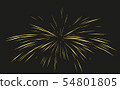 Gold Fireworks drawn by lines. 54801805