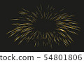 Gold Fireworks drawn by lines. 54801806
