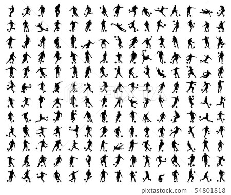 Black silhouettes of football player 54801818