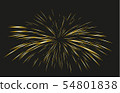 Gold Fireworks drawn by lines. 54801838