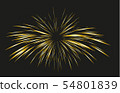 Gold Fireworks drawn by lines. 54801839
