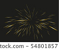 Gold Fireworks drawn by lines. 54801857
