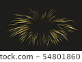 Gold Fireworks drawn by lines. 54801860