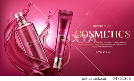 Cosmetic bottles mock up, beauty skin care product 54801866