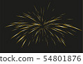 Gold Fireworks drawn by lines. 54801876