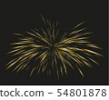 Gold Fireworks drawn by lines. 54801878