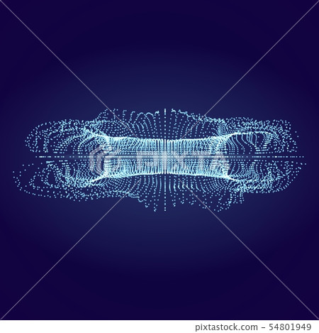 Abstract 3d particles flow in cyberspace. Vector illustration Abstract 3d particles flow in cyberspace. Vector illustration 54801949