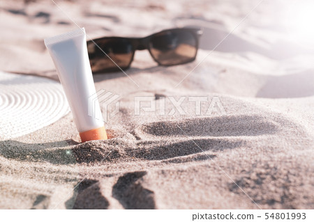 woman sunscreen beach summer sun protection. 54801993