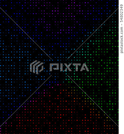 Abstract colorful stage or concert lights on black background. Print. Green, purple, blue, red dots 54802349