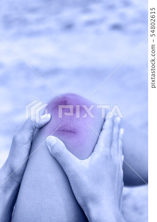 Sport injury - painful knee wound accident Sport injury - painful knee wound accident 54802615