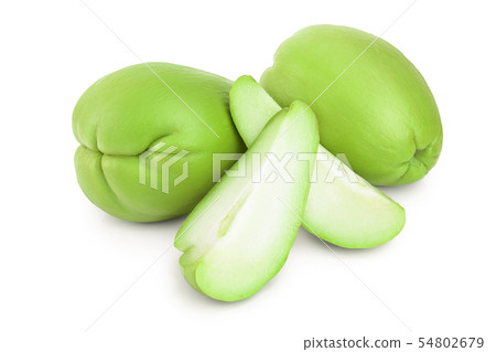 fresh Chayote vegetable isolated on white background 54802679