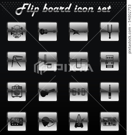guitar and accessories icon set 54802753
