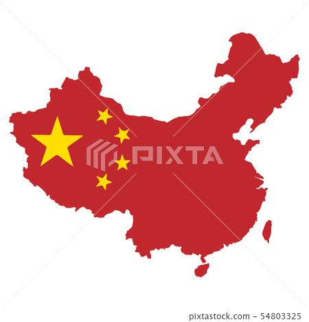 Vector Flag Map of China Vector Flag Map of China 54803325