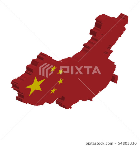 3D Vector Flag Map of China 54803330