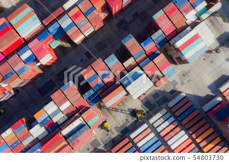 Container ship in export and import business and Container ship in export and import business and 54803730