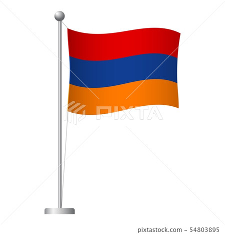armenia flag on pole icon - Stock Illustration [54803895] - PIXTA