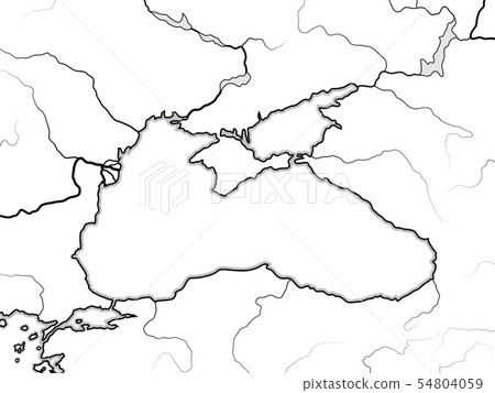 Map of The BLACK SEA basin: Black Sea, Azov Sea. 54804059