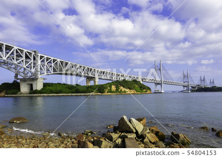 從香川縣Yojima Sakaide City觀看的Seto Ohashi 54804153